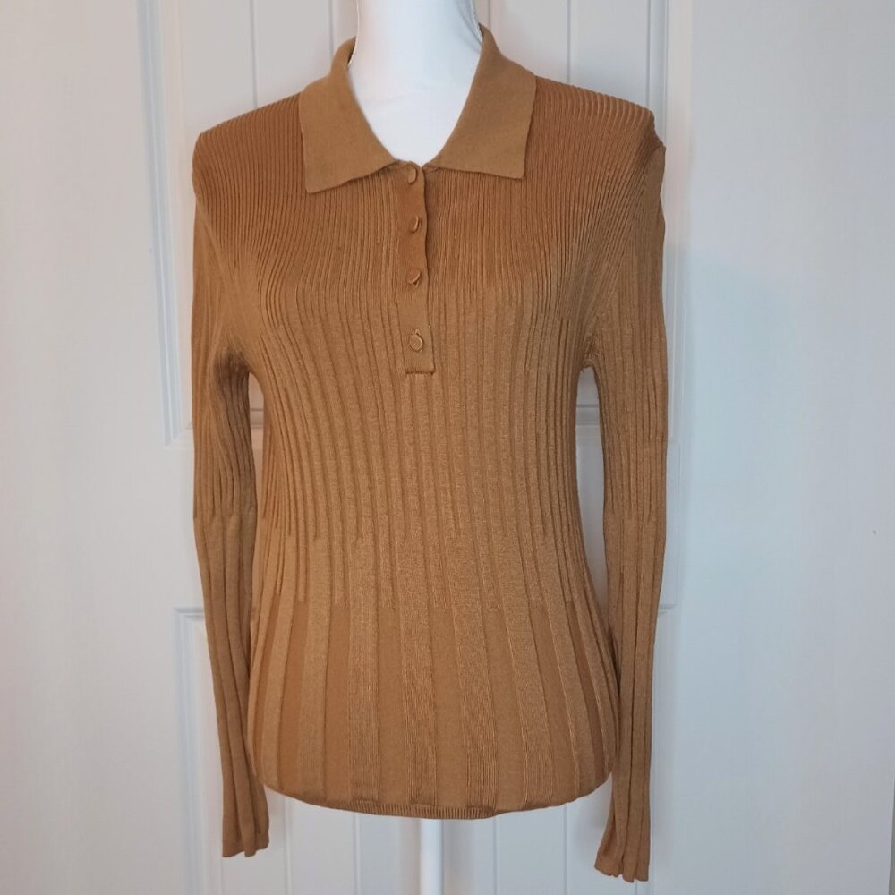 CALVIN KLEIN Long Sleeve Button Front Sweater